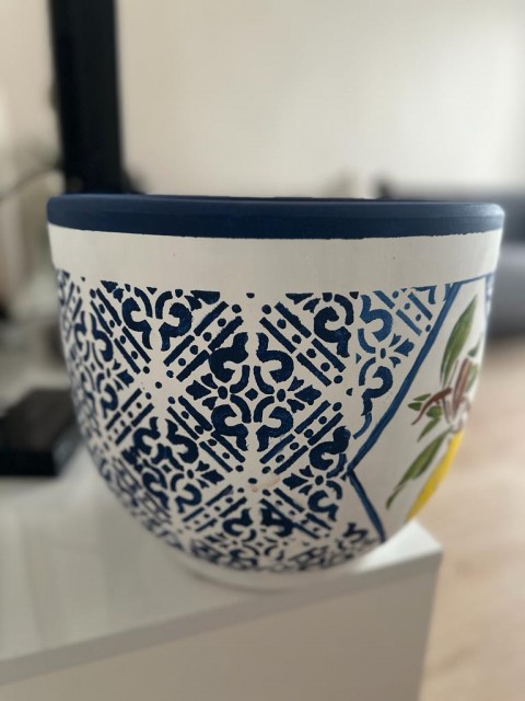 El işlemeli Çanak Saksı-10 lt